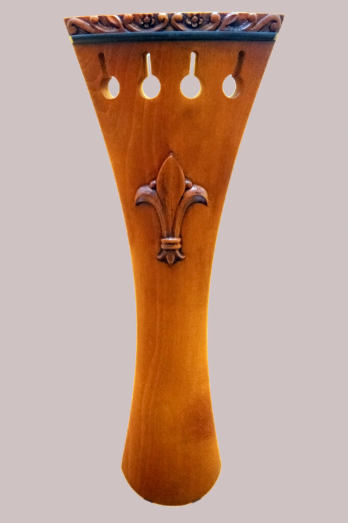 Fleur-de-lis Carved Tailpiece with Floral Pattern Border